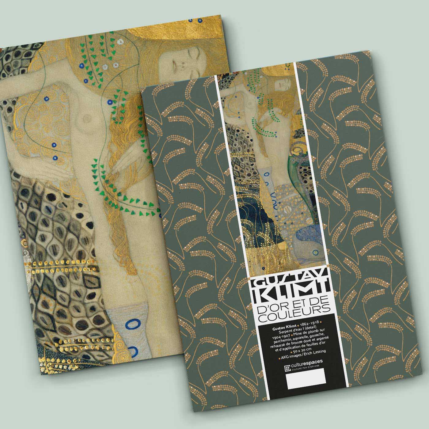 Motif décoratif sur cahier associé à "Serpents d'eau II" – Klimt